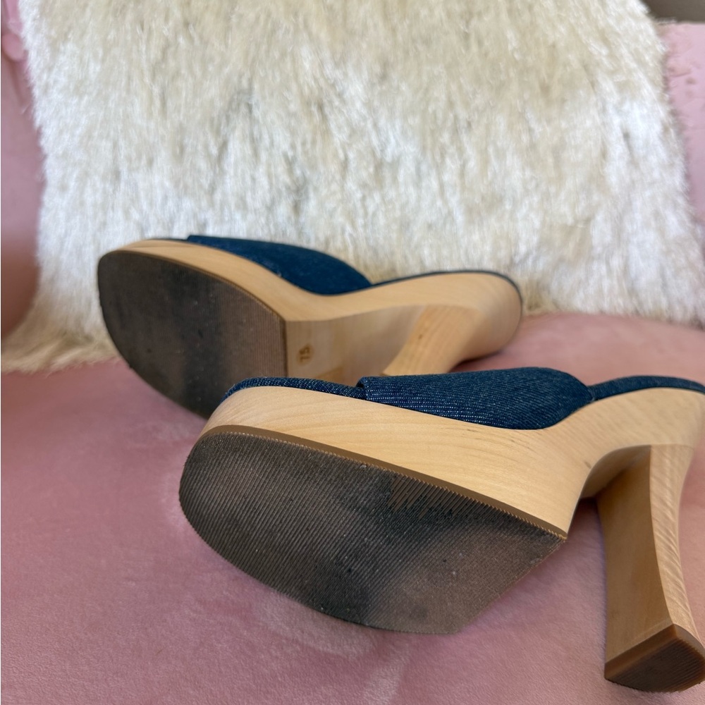 Jeffrey Campbell Denim Blue Platform Slide Heels worn once only! - Picture 8 of 10